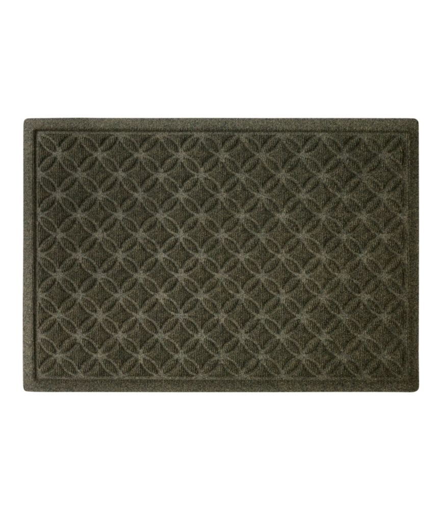Heavyweight Recycled Waterhog Doormat, Geometric Rings - US 3430
