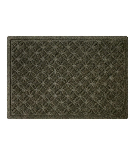 Heavyweight Recycled Waterhog Doormat, Geometric Rings - US 3430