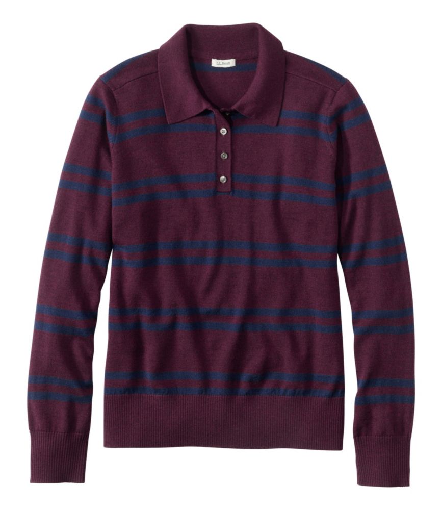 Women's Essential Merino Wool Sweater, Polo Stripe - US 8459