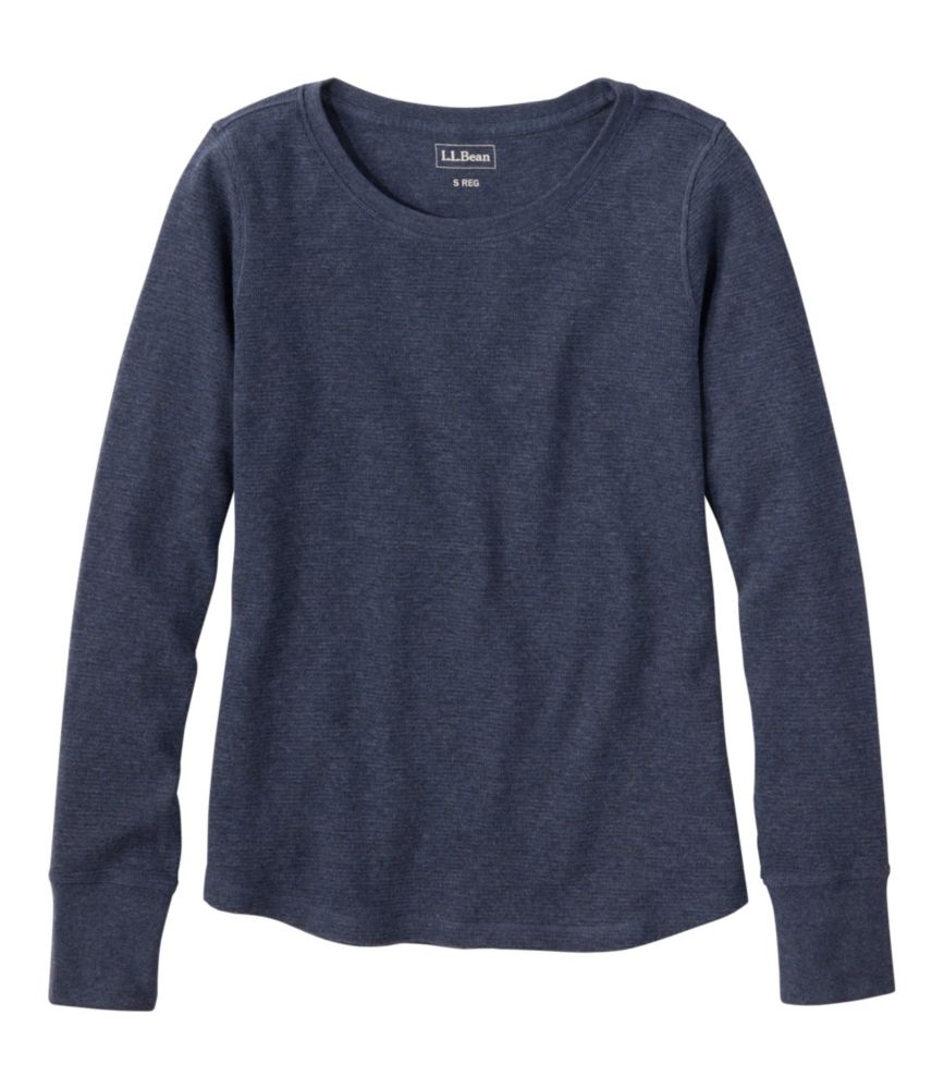 Women's Waffle-Knit Top, Long-Sleeve Jewelneck - US 6330