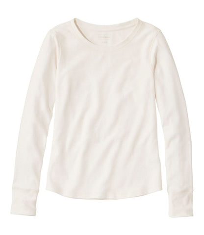 Women's Waffle-Knit Top, Long-Sleeve Jewelneck - US 5174